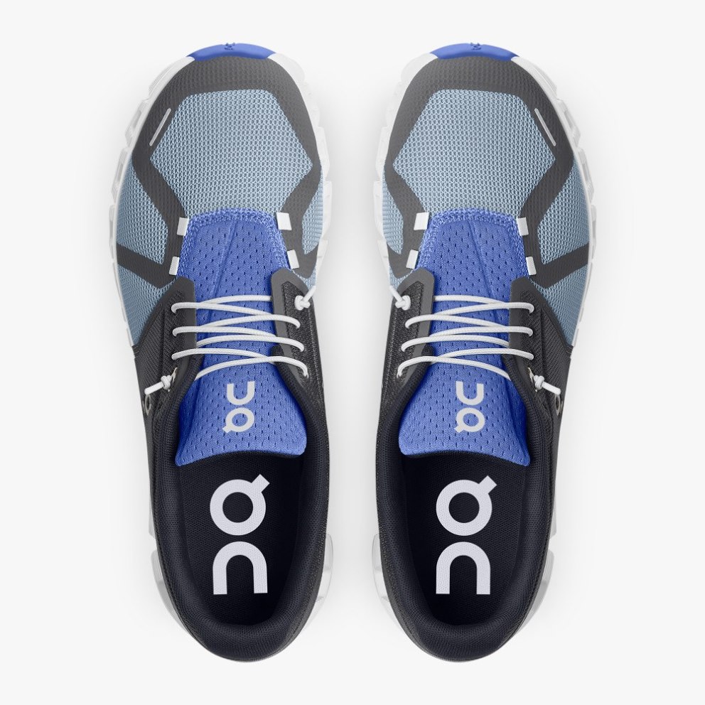 On Cloud 5 Push Men's Sneakers Black / Blue | XCK348-CA