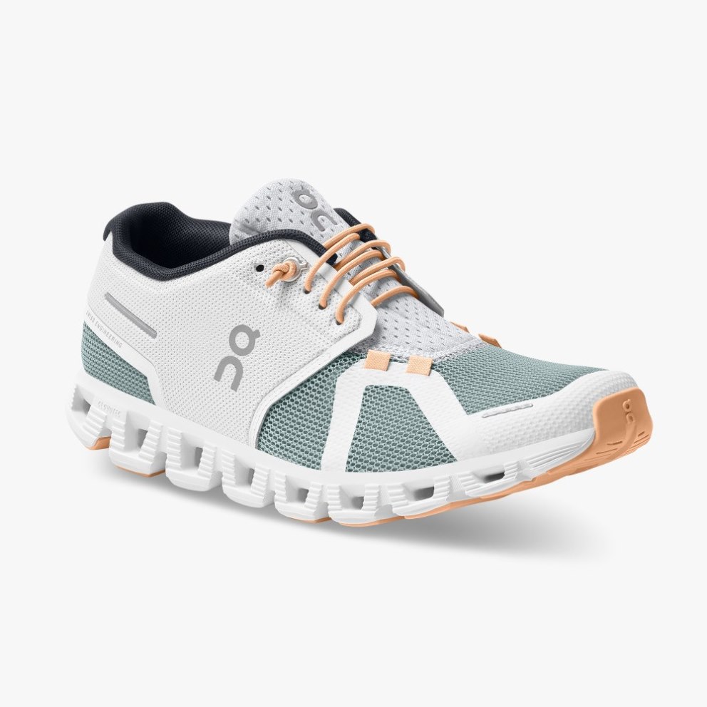 On Cloud 5 Push Women's Sneakers White / Green | RCE967-CA