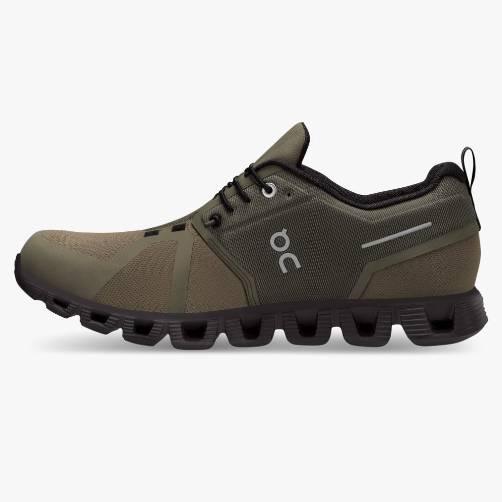 On Cloud 5 Waterproof Men's Sneakers Olive | JTB026-CA