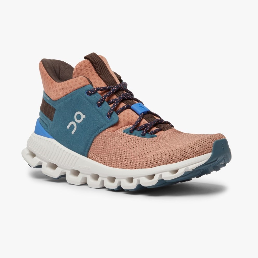 On Cloud Hi Edge Women's Sneakers Brown / Turquoise | PJR327-CA