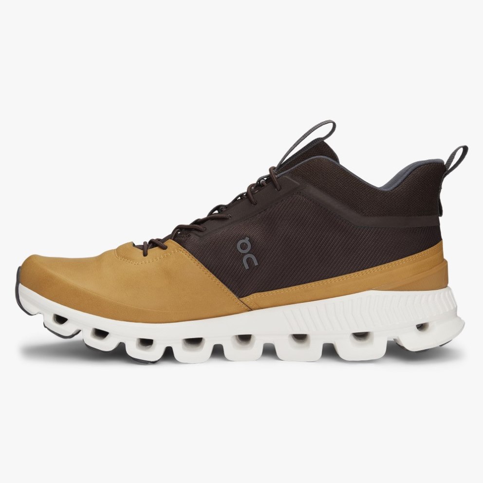 On Cloud Hi Men's Sneakers Chocolate / Yellow | NVO310-CA