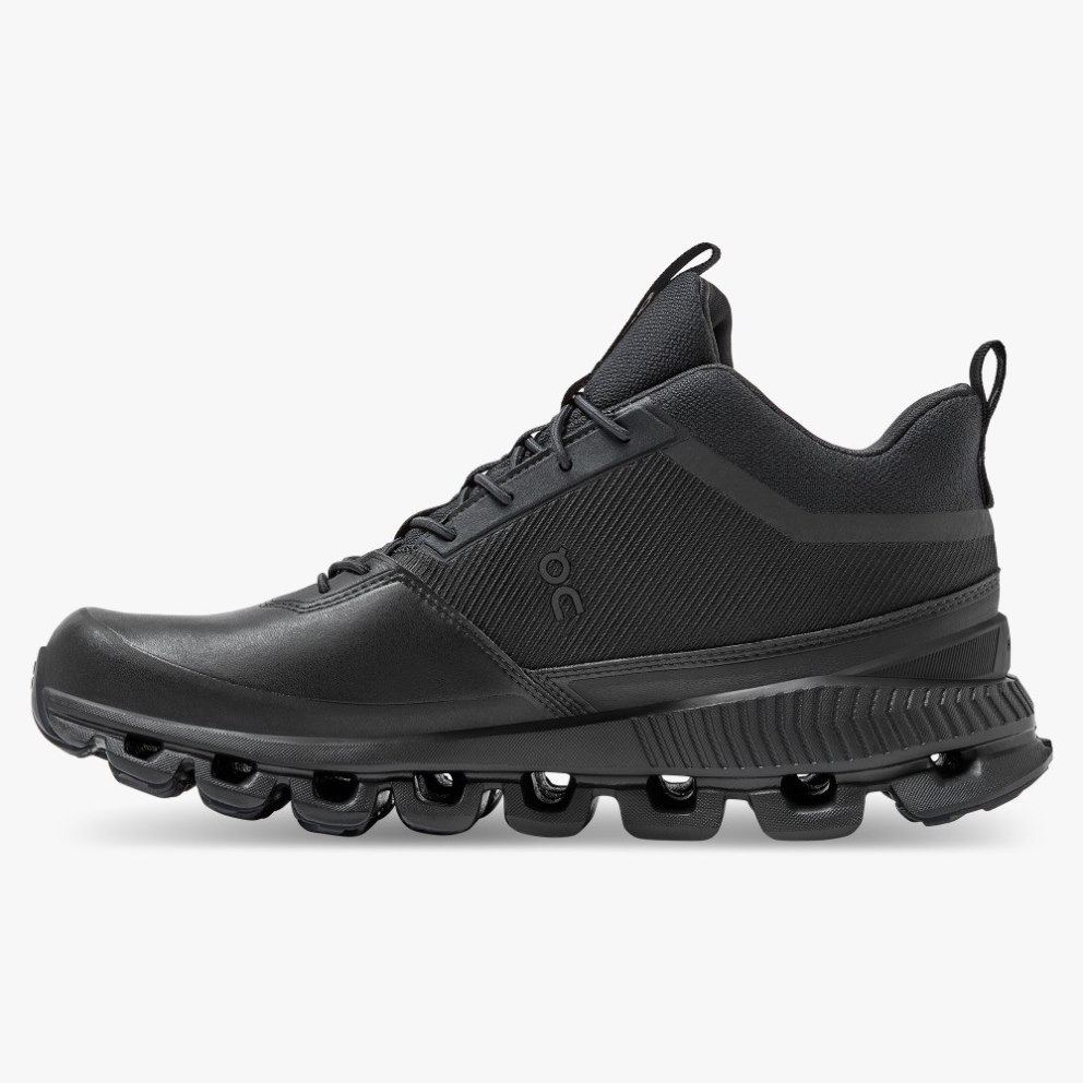 On Cloud Hi Waterproof Women's Sneakers Black | DMZ018-CA