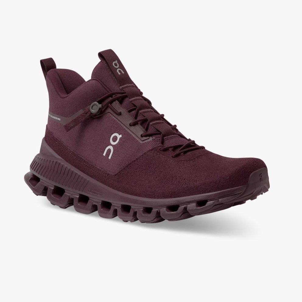 On Cloud Hi Women's Sneakers Burgundy | SBA290-CA