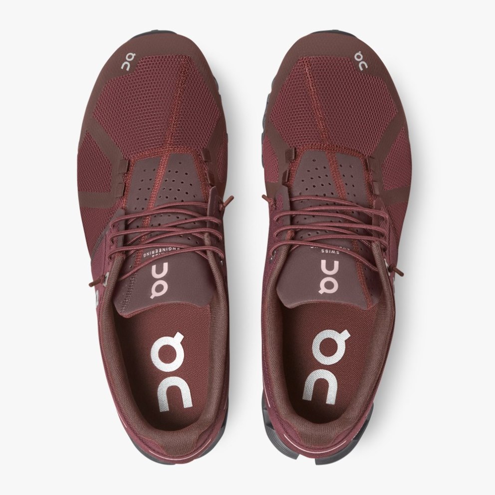 On Cloud Monochrome Men's Sneakers Burgundy | ZYF795-CA