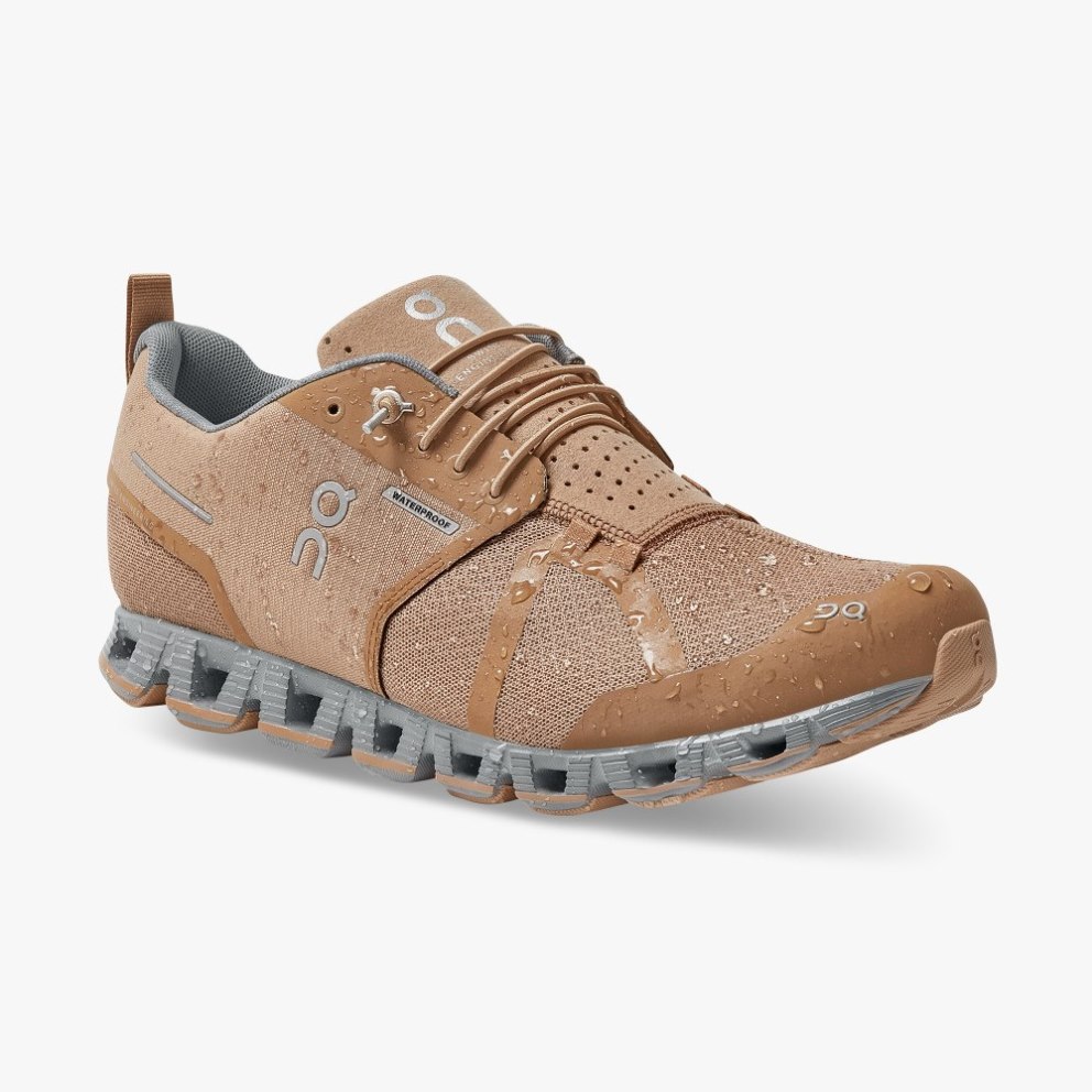 On Cloud Waterproof Men's Sneakers Brown | TEC952-CA