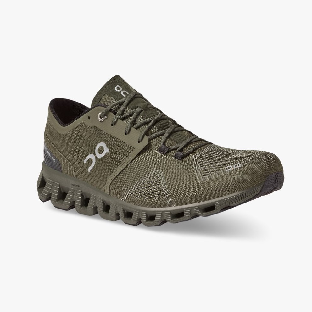 On Cloud X Men's Training Shoes Olive | TBF762-CA