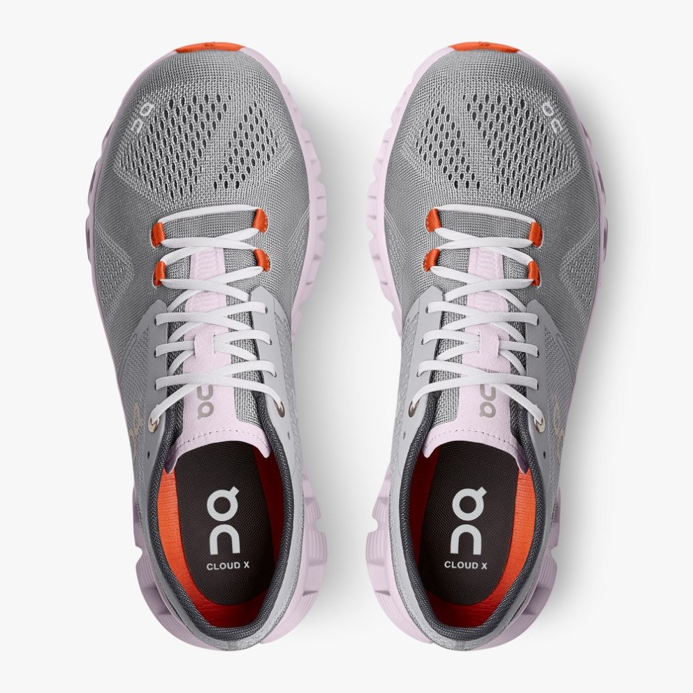 On Cloud X Women's Training Shoes Grey | KOI541-CA