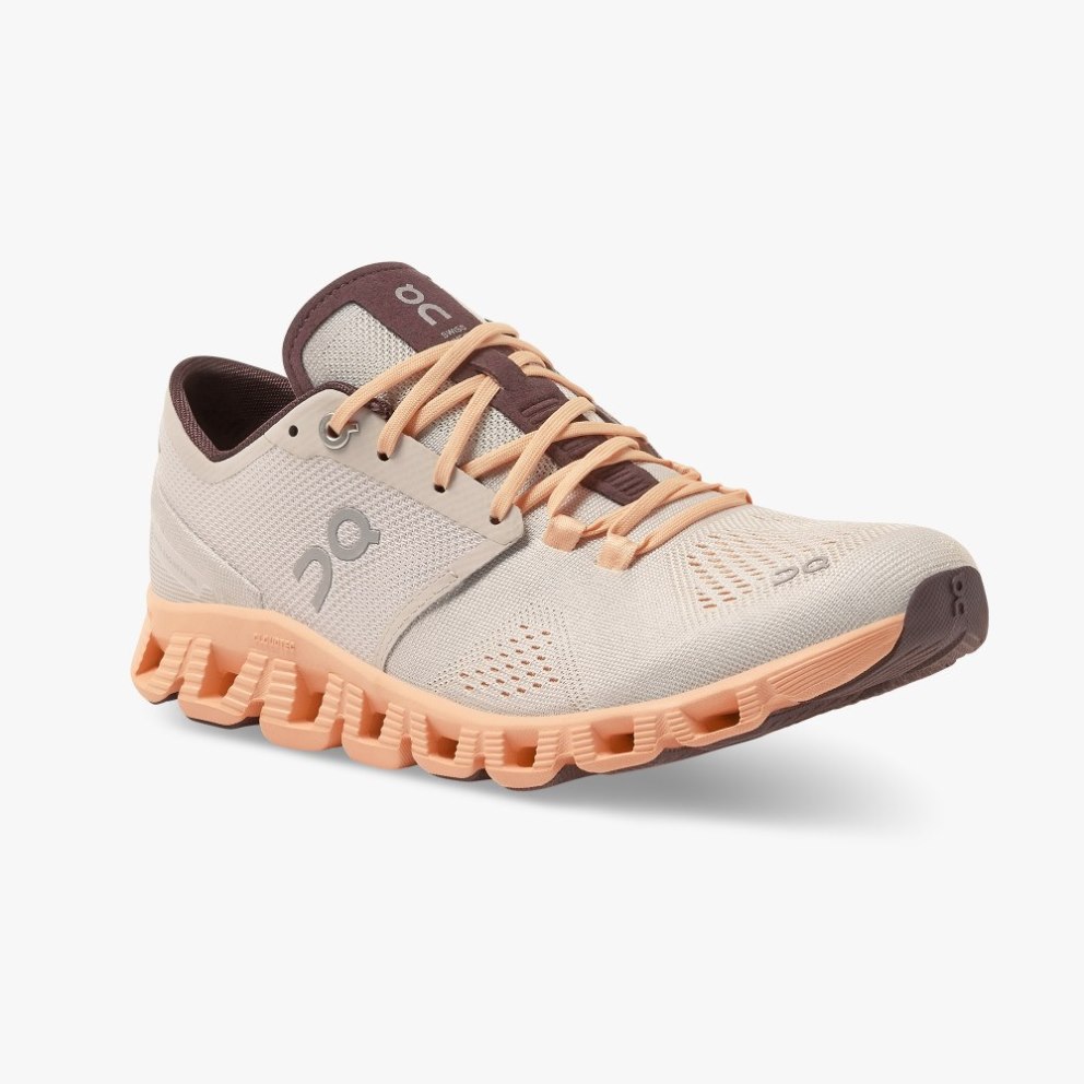 On Cloud X Women's Training Shoes Apricot | LMV691-CA