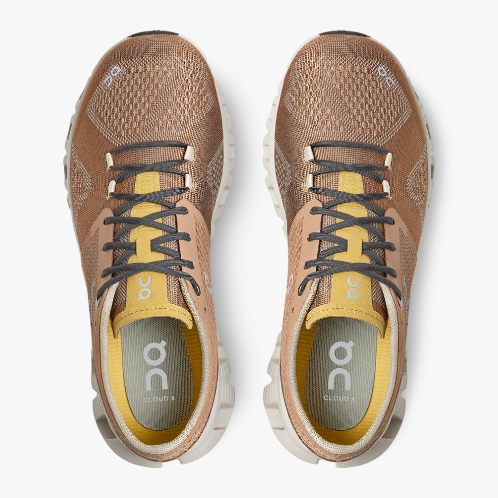 On Cloud X Women's Training Shoes Brown | TRA103-CA