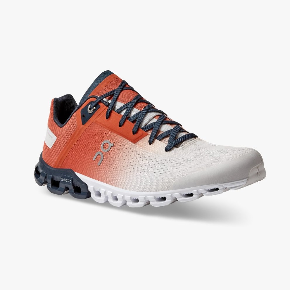 On Cloudflow Men's Running Shoes Red / White | FAO632-CA