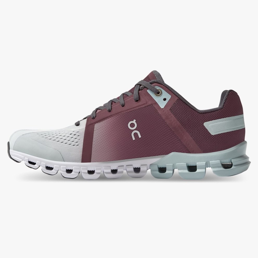 On Cloudflow Women's Running Shoes Burgundy / Mint | ERN870-CA