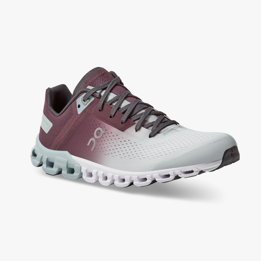 On Cloudflow Women's Running Shoes Burgundy / Mint | ERN870-CA