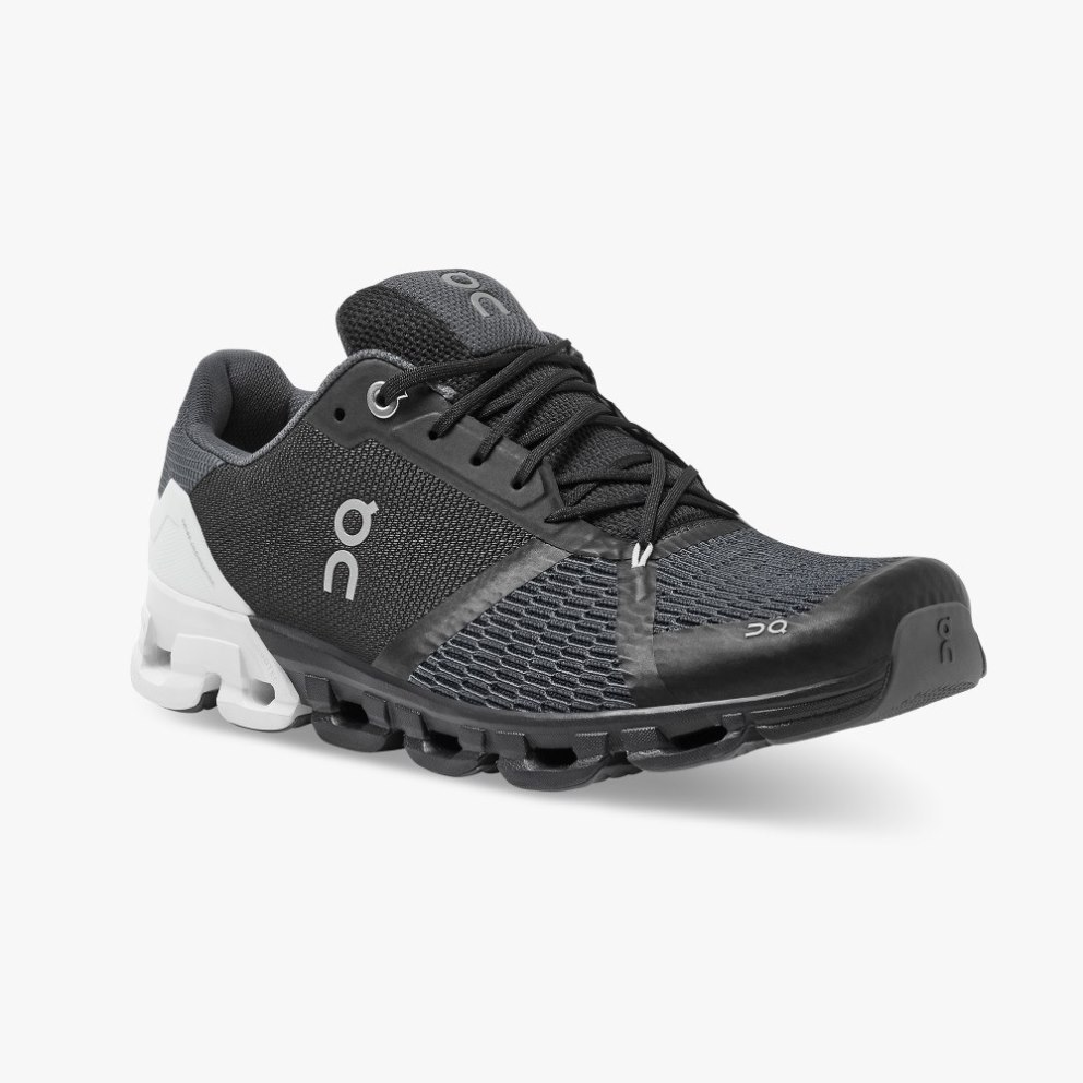 On Cloudflyer Men's Running Shoes Black / White | GJW072-CA