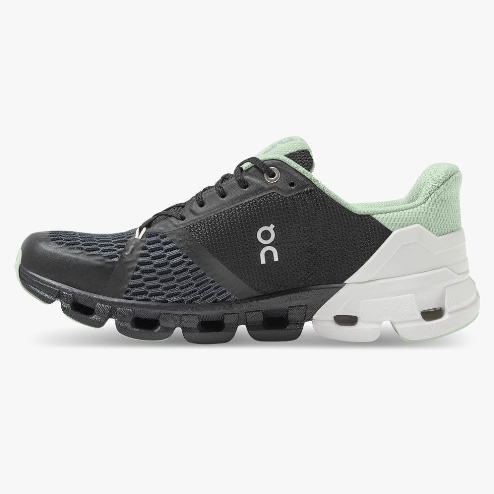 On Cloudflyer Wide Women's Sneakers Black / Mint / White | URH893-CA