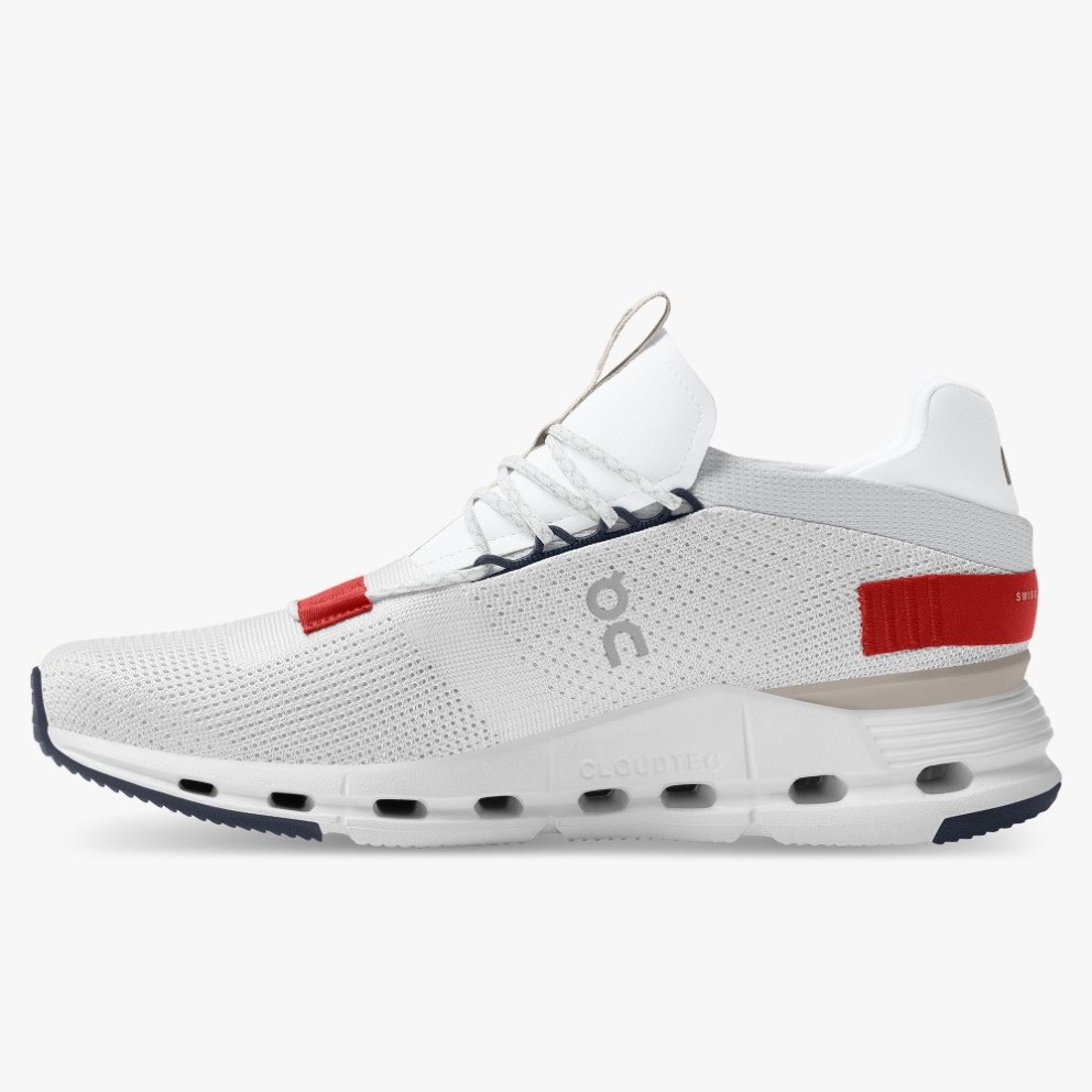 On Cloudnova Men's Sneakers White / Red | TBZ075-CA