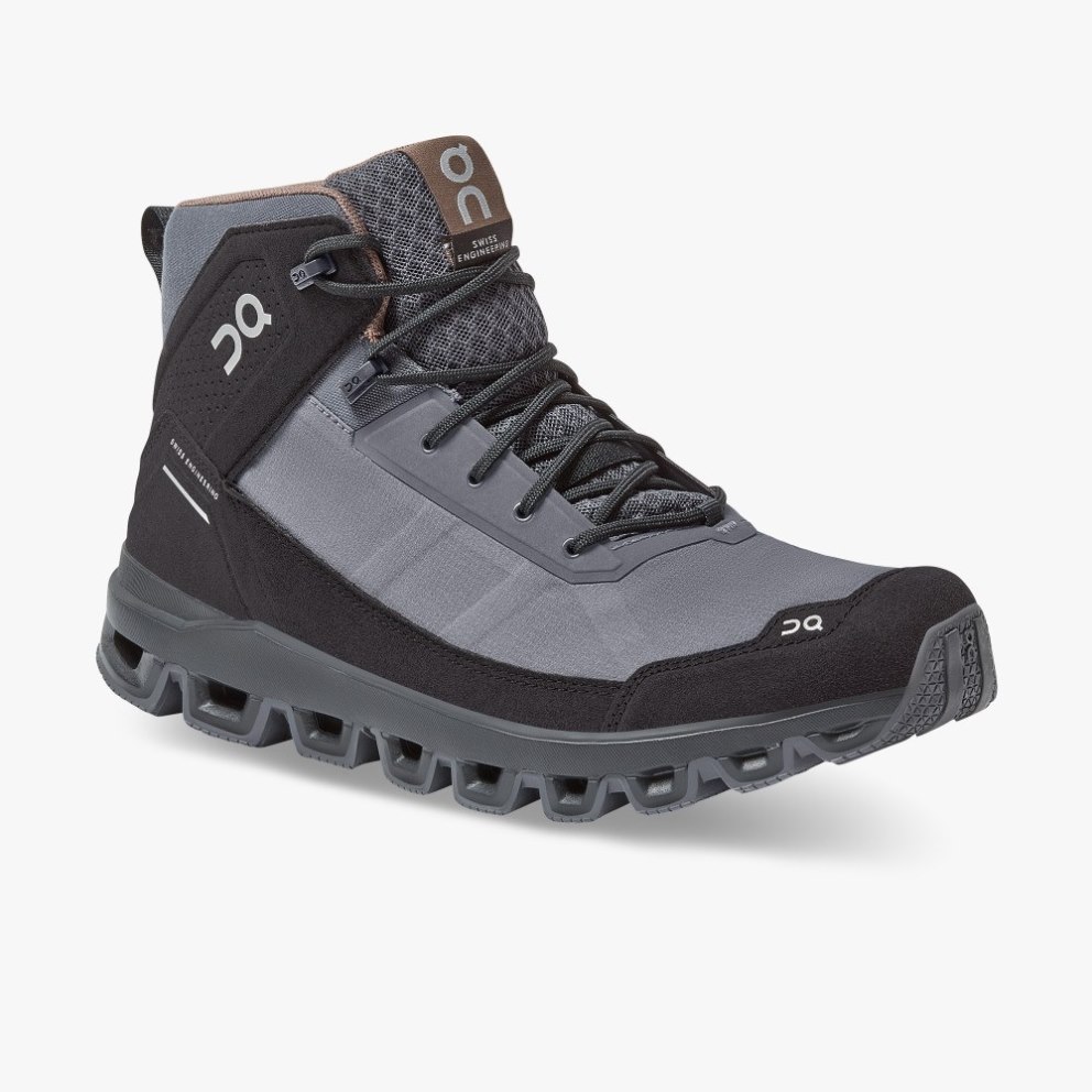 On Cloudridge Men's Hiking Boots Grey / Black | RJX341-CA