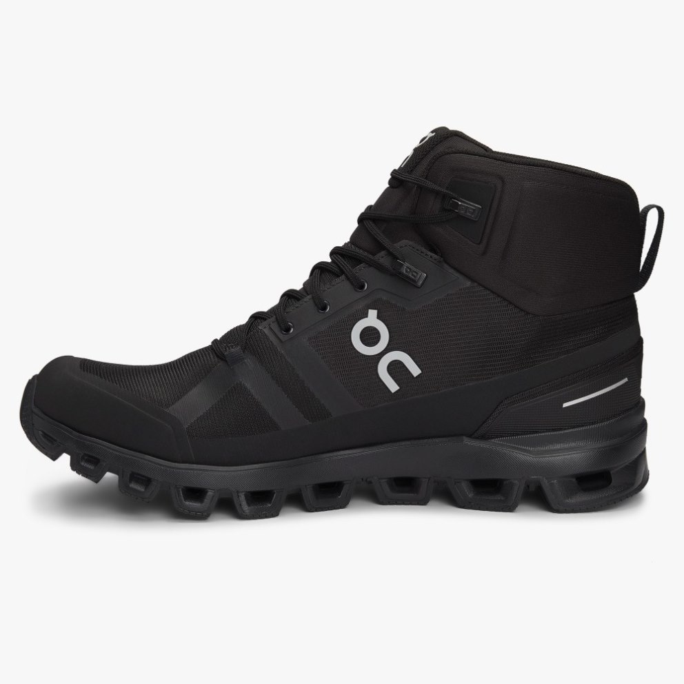 On Cloudrock Waterproof Men's Hiking Boots Black | KLR921-CA