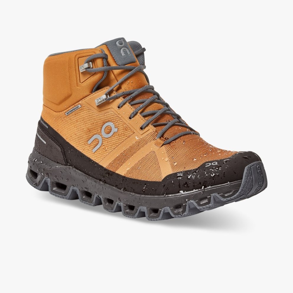 On Cloudrock Waterproof Men's Hiking Boots Brown / Black | LAM584-CA