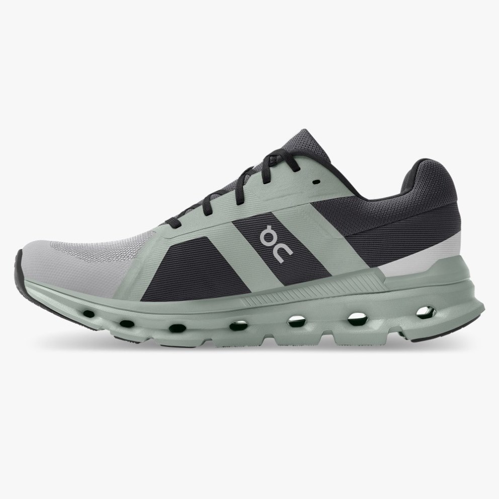 On Cloudrunner Men's Running Shoes Black / Grey / Mint | YZN410-CA