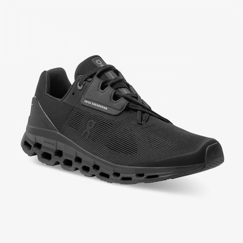 On Cloudstratus Men's Running Shoes Black | FUW027-CA