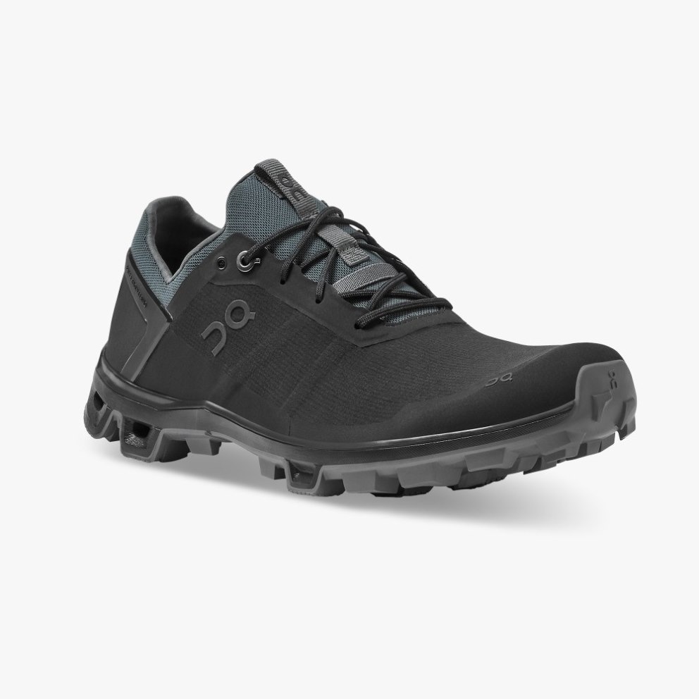 On Cloudventure Peak Men's Hiking Shoes Black | UKE206-CA