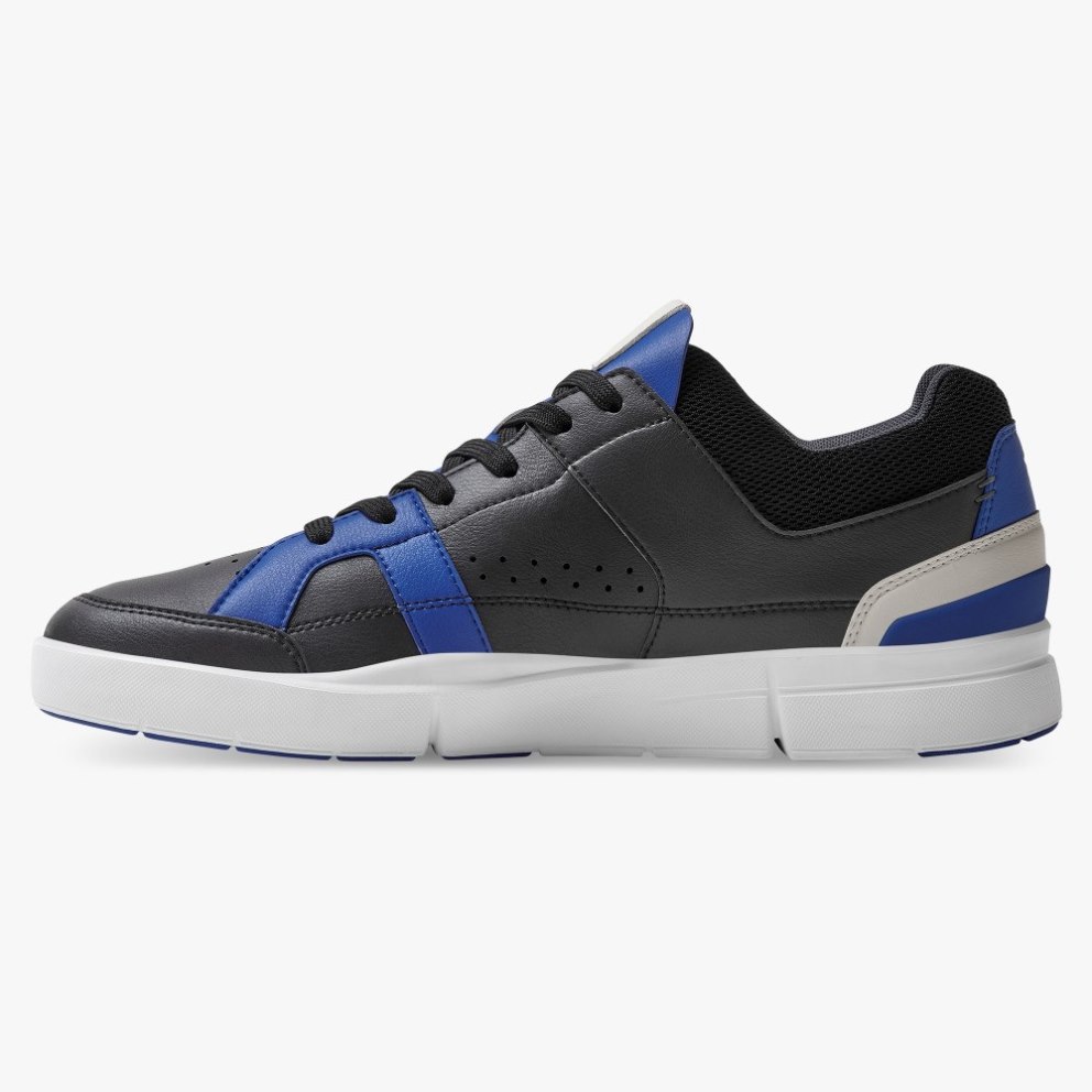 On Cloud THE ROGER Clubhouse Men's Sneakers Black / Blue | IOB487-CA