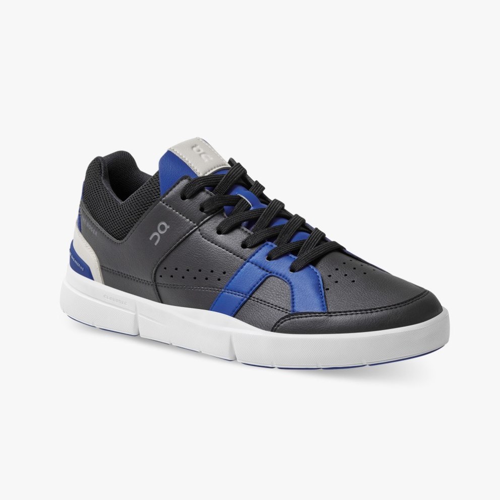 On Cloud THE ROGER Clubhouse Men's Sneakers Black / Blue | IOB487-CA