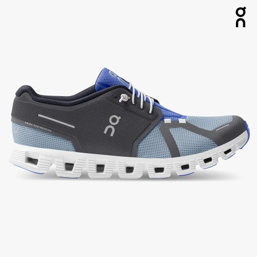 On Cloud 5 Push Men's Sneakers Black / Blue | XCK348-CA