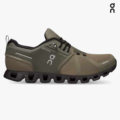 On Cloud 5 Waterproof Men's Sneakers Olive | JTB026-CA