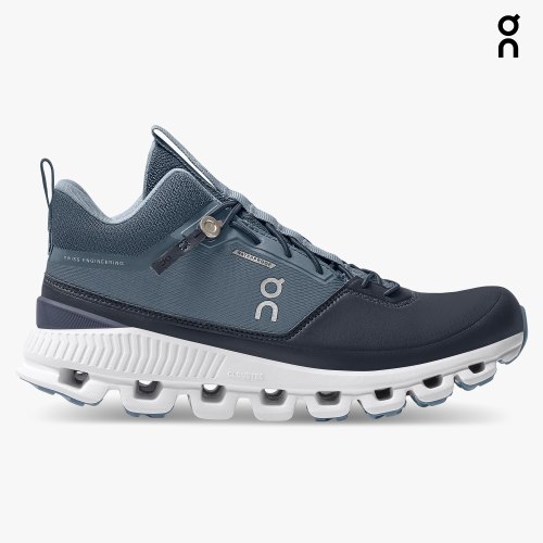 On Cloud Hi Waterproof Women's Sneakers Navy | QVA548-CA