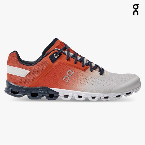 On Cloudflow Men's Running Shoes Red / White | FAO632-CA