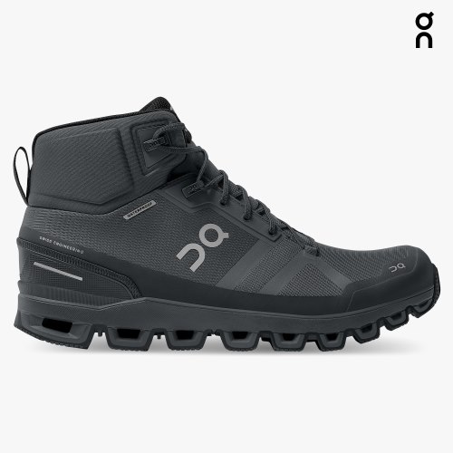 On Cloudrock Waterproof Men's Hiking Boots Black | GTH354-CA