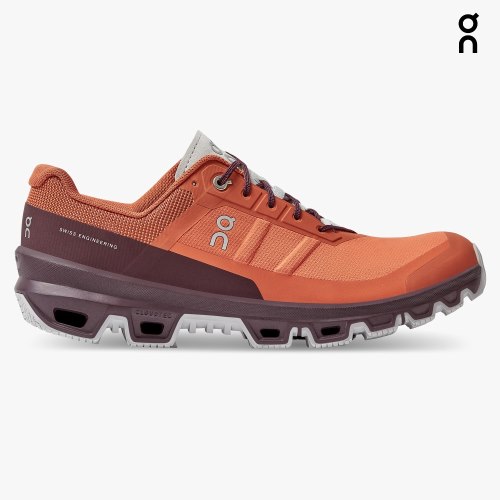 On Cloudventure Men's Hiking Shoes Orange / Burgundy | KWR387-CA