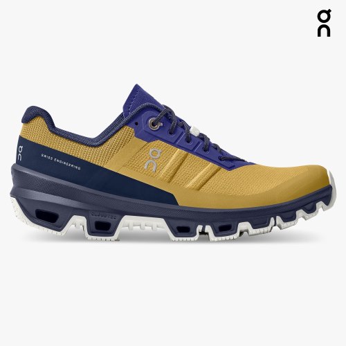 On Cloudventure Women's Hiking Shoes Gold / Navy | VXF065-CA